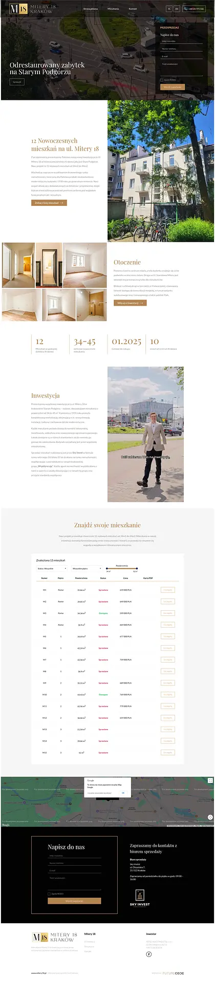Widok projektu Mitery18.pl
