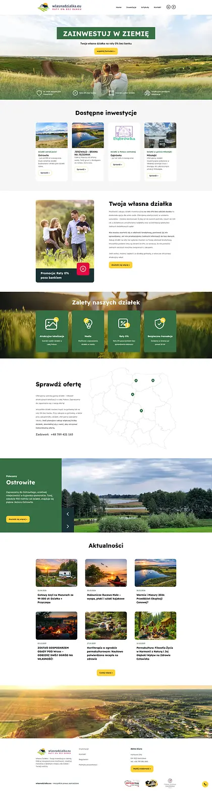 Widok projektu WlasnaDzialka.eu