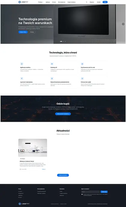 Widok projektu VestaSecurity.pl