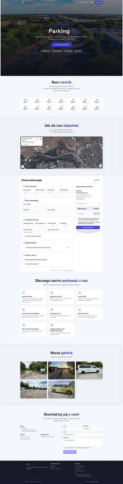 Widok projektu Parking7.pl